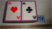 Needlepoint Playing Card Box w/Cards