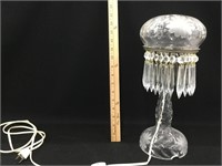 Leaded Glass lamp w/spear crystals