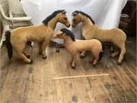 3 STUFFED HORSES