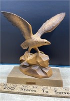 Plastic Eagle on Wooden Base (7.5"H)