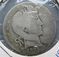 1895 Barber silver half dollar.