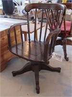 oak office chair, no rollers