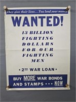 Authentic 1943 War Bonds & Stamps Poster