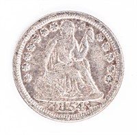 Coin 1854-O W/ Arrows Seated Dime XF