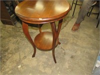 2 Tier Round Wood Lamp Table