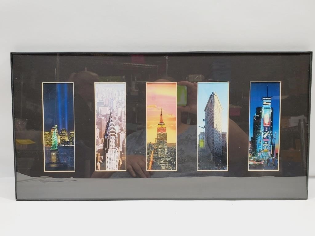 New York City Photographs Framed 20" x 10"