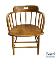 Rustic Pub-Style Barrel Back Captain’s Chair