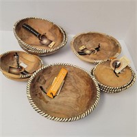 African wooden bowl lot