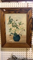 Antique original oil painting on canvas, with a