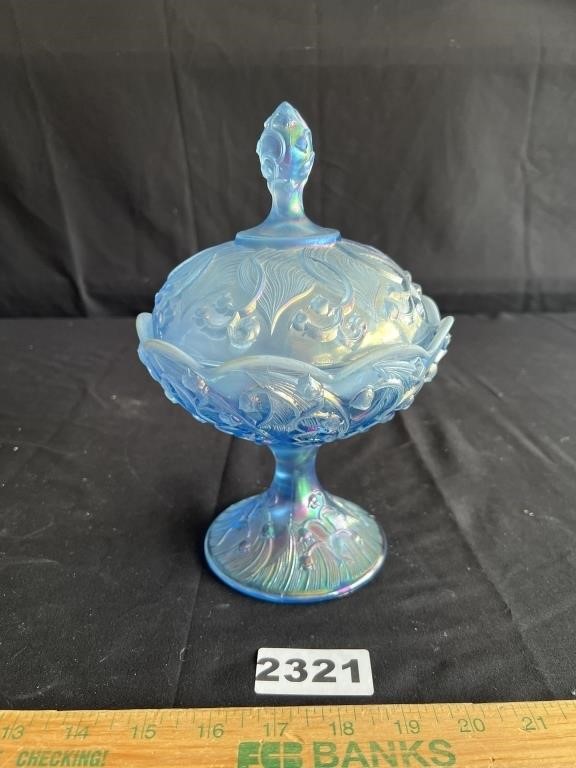 Fenton Lily of the Valley Opalescent Candy Dish