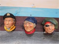 VINTAGE CHALKWARE HEADS - MADE IN ENGLAND
