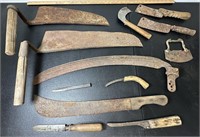 Primitive Barn Tool Lot See Photos for Details