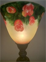 Reverse painted glass 20" table lamp