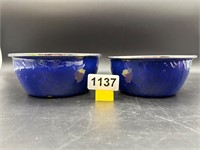 Colbalt blue enamelware bowls