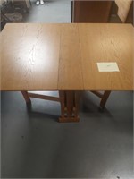 Wood gateleg table w/ 4 cane bottom chairs,