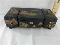 Asian style musical jewelry box. Music box does