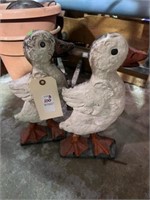 PAIR OF UNUSUAL CAST DUCK ANDIRONS