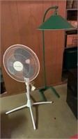 Green floor lamp/floor fan (untested/basement)
