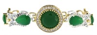 Round & Pear Cut 19.60 ct Emerald Bracelet
