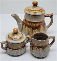 Laurentian Tundra Laua Drip Pottery Tea Set