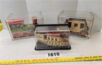 (3) Vintage Cardboard Models in Cases,