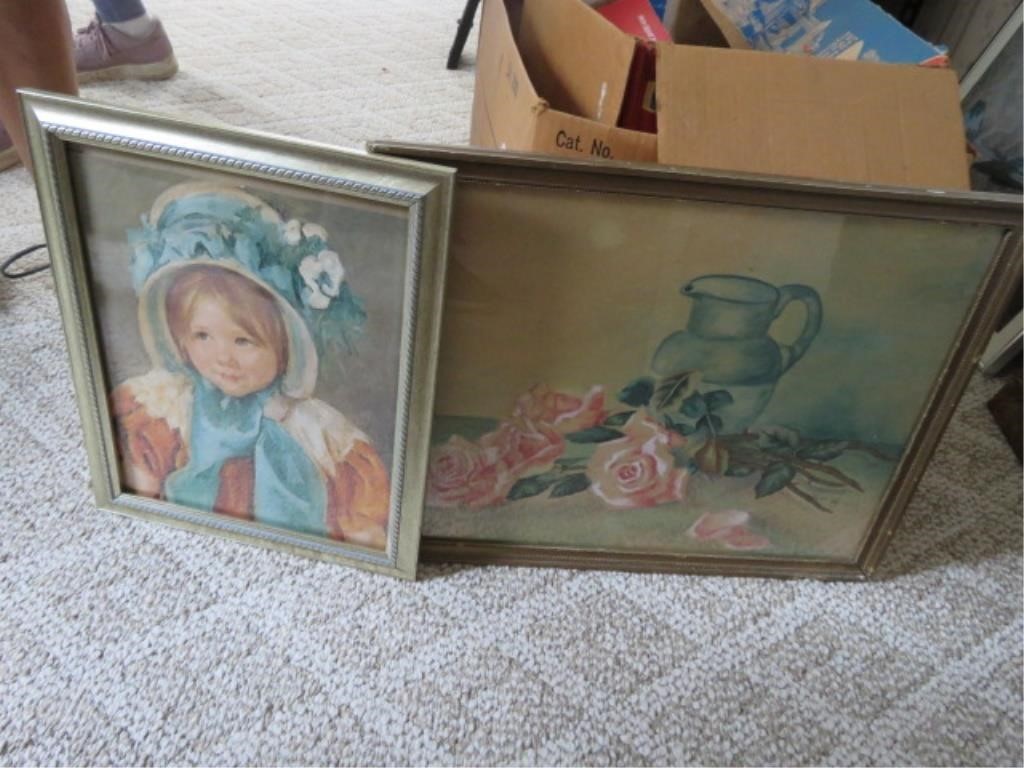 2 FRAMED PICTURES - YOUNG CHILD AND FLORAL