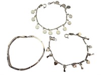 3 Marked 925 Bracelets