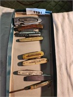 8 Vintage Various Pocket Knives & Screwdriver