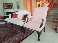Antique Camel Back Sofa & Matching Chair