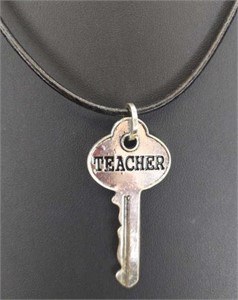 New 18" Drool necklace with Teacher pendant