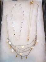 3 Necklaces-Silver Hearts, MOM Pendant, & Silver