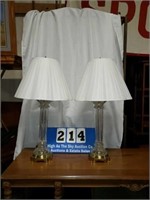 Beautiful Pair of Lead Crystal Full Size Lamps