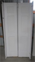 6 Panel solid core interior French door with