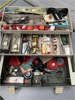 Fishing Tackle Box, old Flies & Tackle