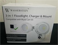 New 3-in-1 flood light, charger and mount