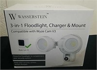 New 3-in-1 flood light, charger and mount