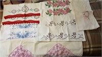 Pillowcase sets with hand work,  5 sets & 1 extra