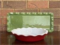 Emile Henry French Bakeware Pie Plate & Tray