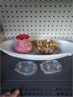 Fish Plate, Cup and Saucer, Vase, Horse Shoe