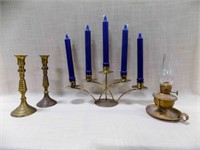 Vintage Brass Candle Holders, small lamp
