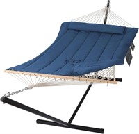 SUNCREAT Double Portable Rope Hammock with Stand