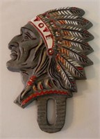 INDIAN CHIEF "TOTE" LICENSE PLATE TOPPER