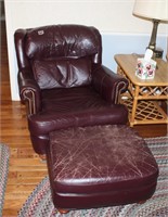 Leather Chair and Stool