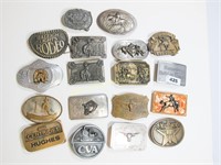 18 assorted commemorative belt buckles