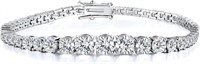 18k Gold-pl. 3.12ct White Sapphire Bracelet