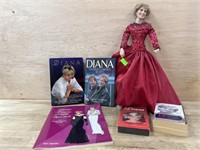 Porcelain Princess Dianna doll with paper dolls
