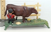 "Milking Cow" cast iron mechanical bank
