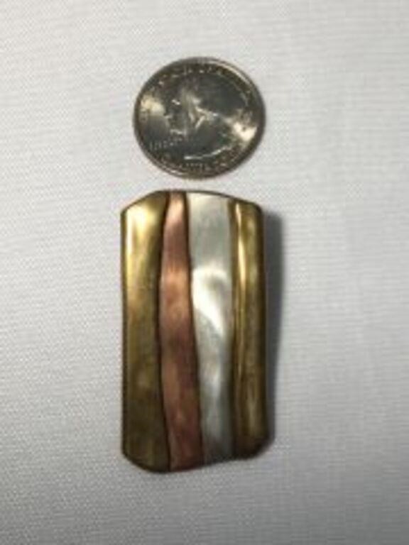 Lazaro G Sterling, Copper & Solid Brass Pendant