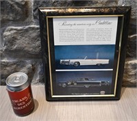 Publicité originale Cadillac, 1966, encadrée