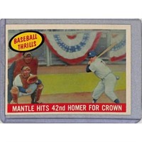 1959 Topps Baseball Thrills Mickey Mantle